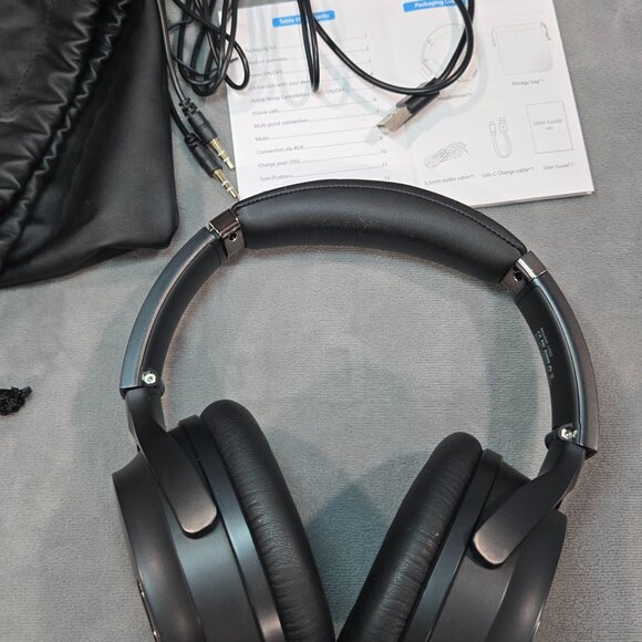 HROEENOI JZ02 Active Noise Cancelling Bluetooth Headphones - Black - Picture 7 of 10